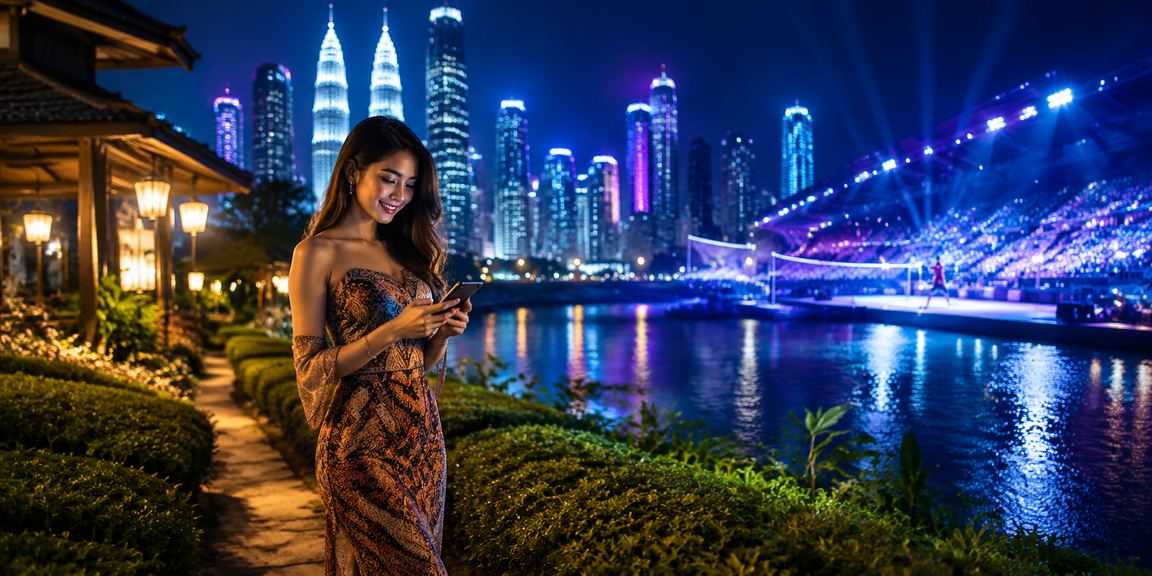 Pemandangan kasino mudah alih di Kuala Lumpur dengan corak batik